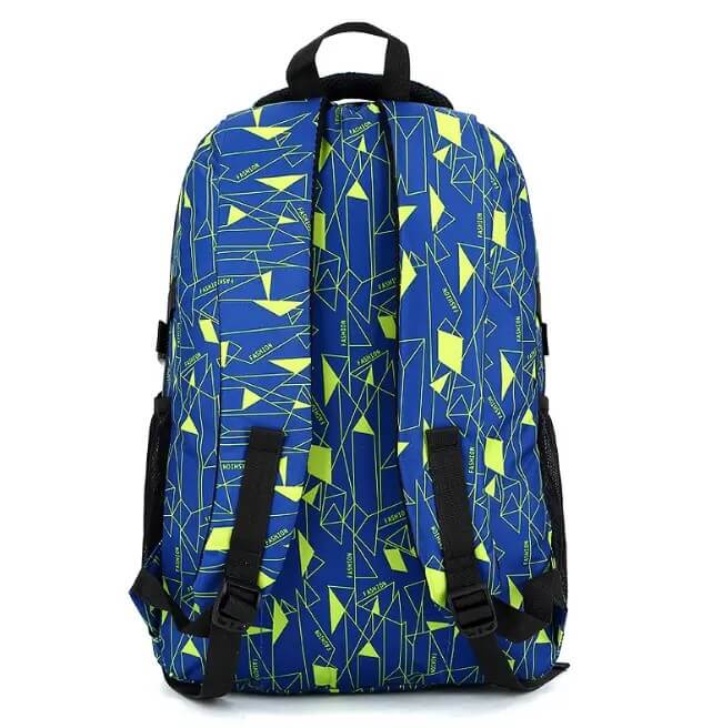 PurePerfect High-Capacity Unisex Rolling School Bag With Trolley on Six Wheels - Blue With Green - Image 2