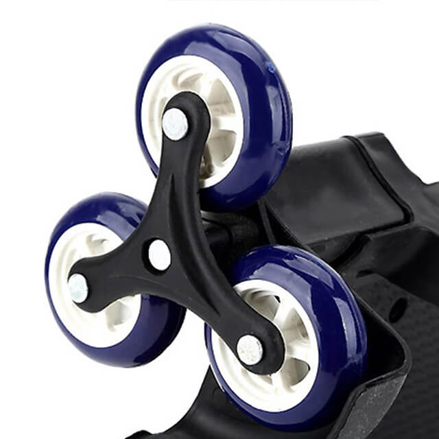 PurePerfect High-Capacity Unisex Rolling School Bag With Trolley on Six Wheels - Black With Yellow Stripes - Image 7